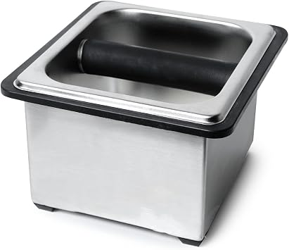 Rattleware Stainless Steel Knock Box Set, Medium Espresso Grounds Bin