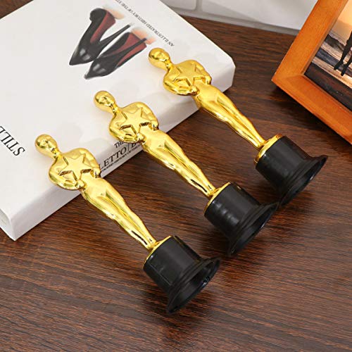 NUOBESTY Troféu de recompensa de plástico de troféu de prêmio dourado para esportes e cerimônias de