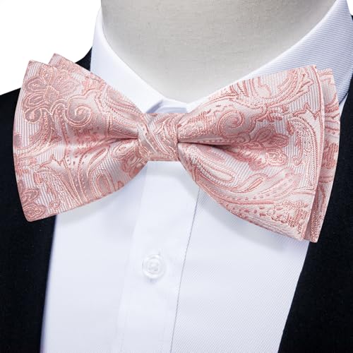 Image of YourTies Bow Ties for Men Pretied Bowties Solid Color Satin Bow Tie Formal Business Tuxedo Wedding Party Prom