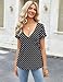 Zeagoo Sexy Tops for Women Deep V Neck Shirts Short Sleeve Blouses Summer Low Cut Tshirt Spring Outfits, Polka Dot 3XL