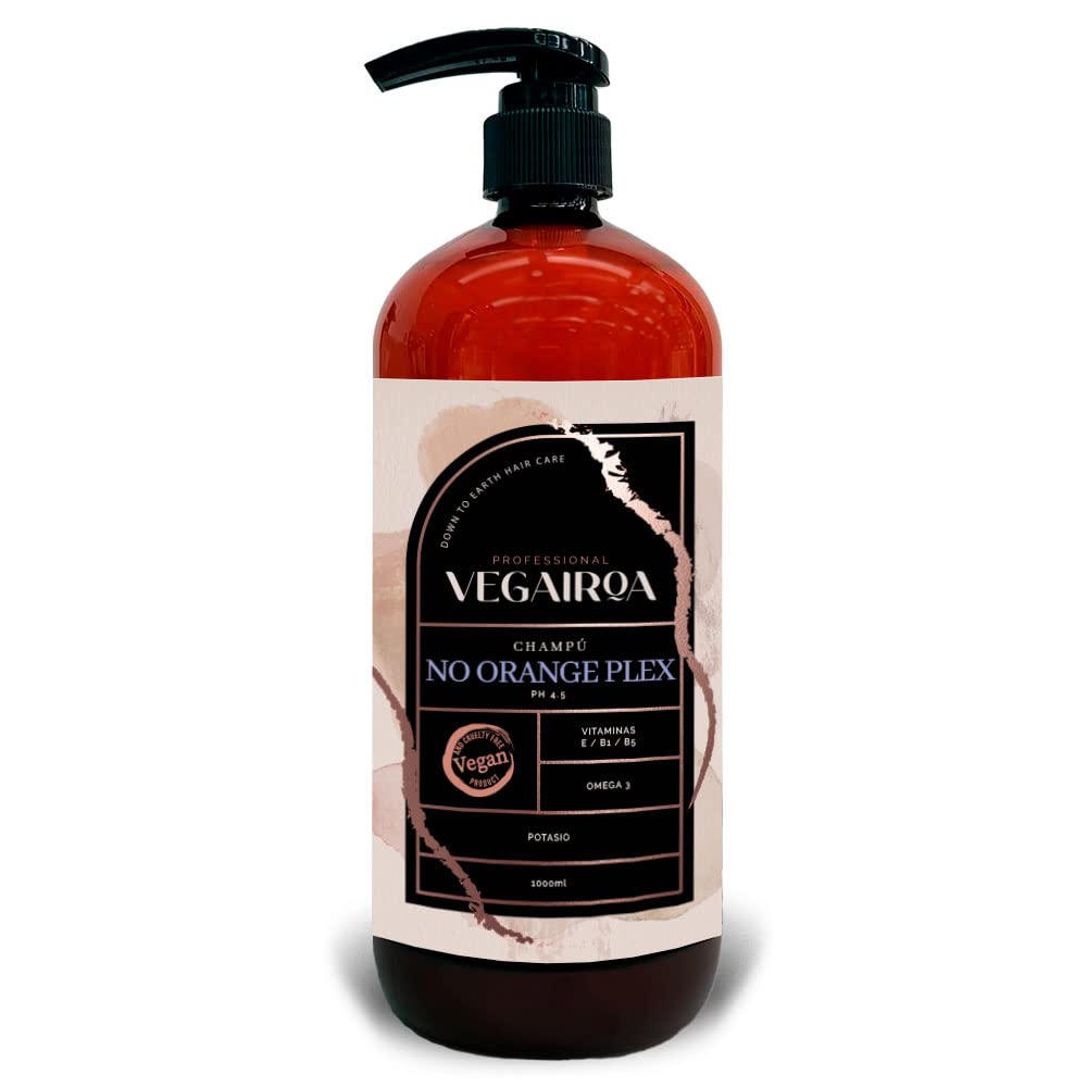 VEGAIROA. No Orange Plex Shampoo Neutralises Orange Tones Deep Moisturising For Dark Rubies Or Chestnuts, No Parabens Contents: 1000ml