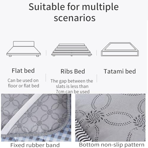 Futon japonais double antidérapant : tapis de sol doux et matelassé