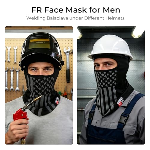 Image of FR Balaclava Face Mask Flame Resistant Balaclava FR Mask for Men Arc Rated NFPA2112 CAT2 Cover Hood for Welding