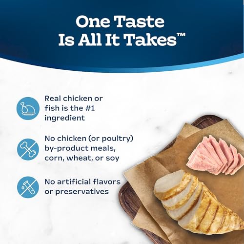 Image of Blue Buffalo Tastefuls Wet Cat Food, Made with Natural Ingredients, Chicken and Ocean Fish Pate Entrees, 3oz Cans, 4-Count Variety Pack Trial Size