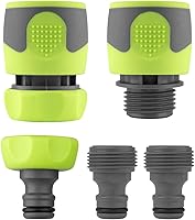 Flexzilla Quick-Connect Garden Hose Fittings 5-Piece Kit - Flow-Stop Couplers & Adapters for Leak-Free, Splash-Free Connections