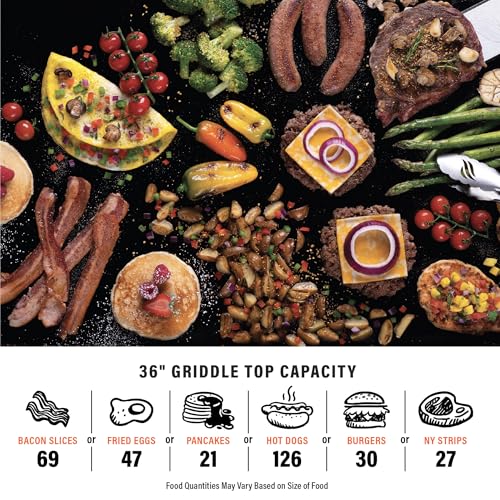 Blackstone 1554 36” Omnivore Griddle with Folding Side Shelves, Powder Coated Steel, Black