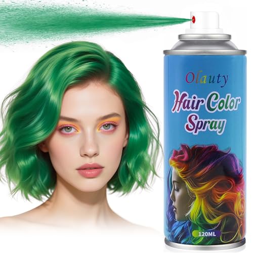 Green Hair Spray Temporary Hair Color Spray for Kids Women Green Hair Dye Temporary Hair Dye Washable Hair Color Wax Non-Sticky For World Cup 2026 Cosplay Party DIY Halloween Christmas(120ML)