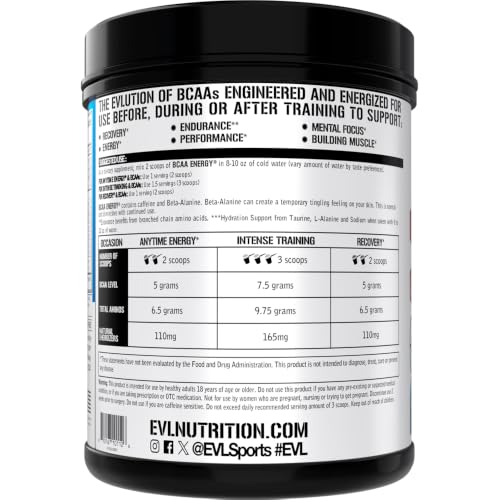 Image of EVL BCAA Energy Amino Acids Powder with Natural Caffeine - Rocket Pop