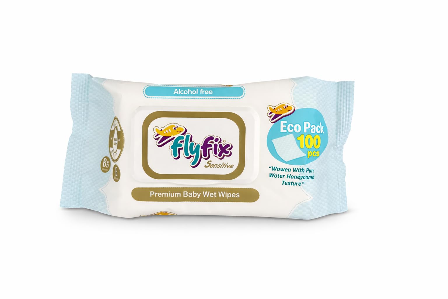 Fly-Fix Sensitive Premium Baby Wet Wipes, 100 Count, Alcohol-Free