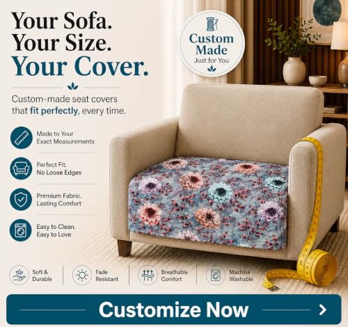 Image of Nendle Quilted Customisable Digital Printed Sofa Mat Cover with Fixed Seat Depth of 36 Inches | Premium Velvet Fabric Furniture Protector for Custom Fit