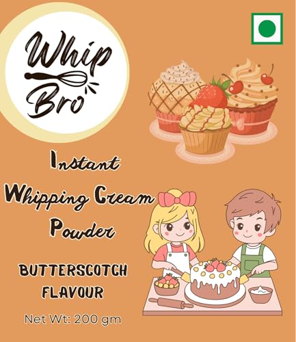 Image of WhipBro Whipping Cream Powder | Butterscotch Flavour | Baking & Dessert Use (200 g)