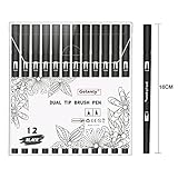 Gelanty Felt Tip Pens, 12 Pack Black Markers Colouring Pens for Adults, 0.4mm Fineliners for Art Drawing Sketching - Image 7
