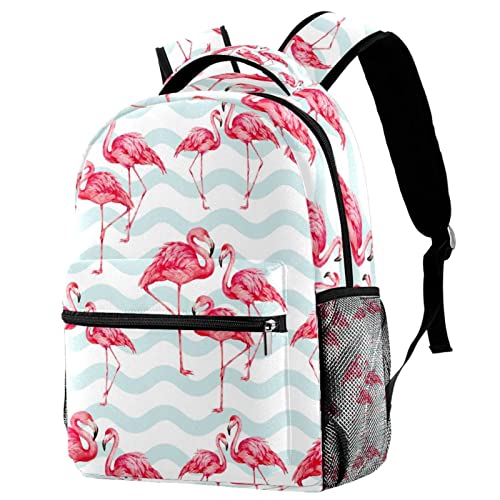 Sac à dos voyage enfant rayures bleu clair compartiment gourde