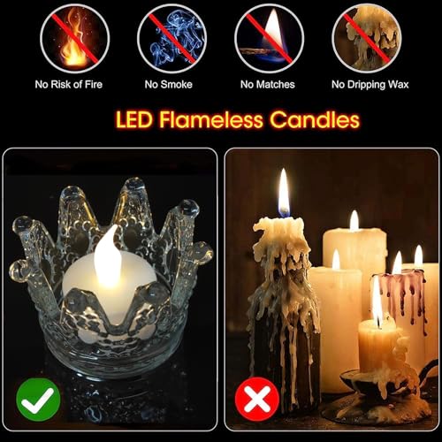 Image of Rechargeable Candles Tea Lights with Remote Timer,Battery Operated Flameless LED Tea Lights Candles with USB Rechargeable for Halloween,Christmas,Weddings,Birthdays 6-Pack(Warm White)