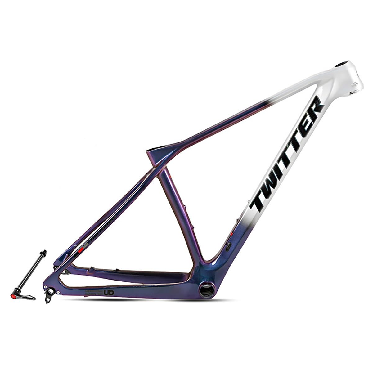 KLWEKJSD 27.5/29er Frame 15''/17''/19'' Mountain Bikes Frame XC Disc Brake Carbon Fiber Frame Thru Axle 12X142mm Routing Internal BB92 (Color : Silver, Size : 19x29in)