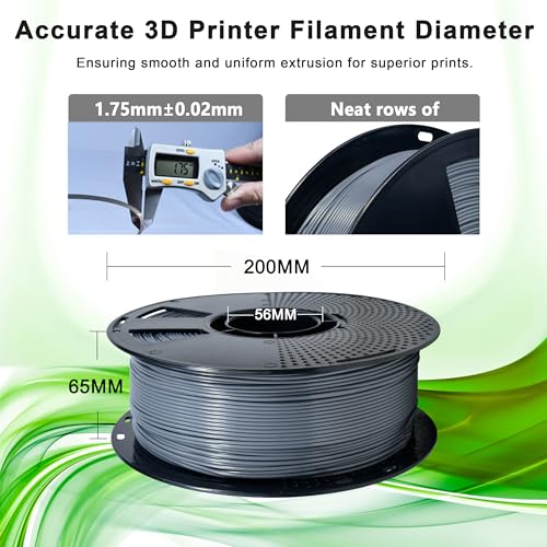 Image of iBOSS 3D Printer Filament PLA Plus, PLA+ Filament 1.75mm+ /- 0.02mm, Neatly Wound PLA+ Printer Filament Toughness Enhanced, 1kg Spool (2.2lbs), Fit Most FDM Printer, Carbon Gray