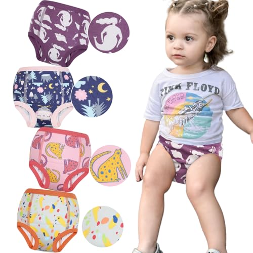 Image of MooMoo Baby Cotton Training Underwear for Boys and Girs 2T-6T,4pk | Absorbent,Breathable,Washable and Reusable Potty Training Pants