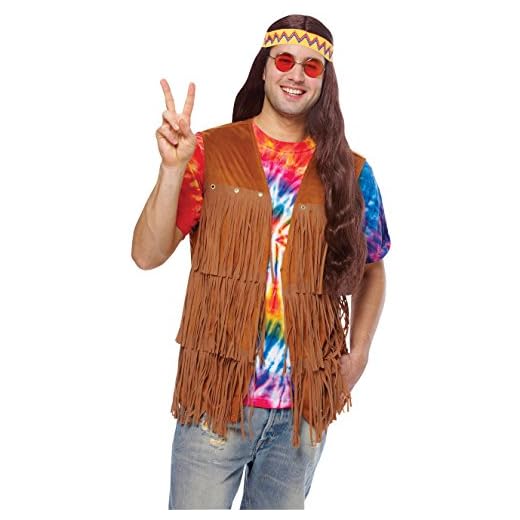 Costume Culture Men's Hippie Fringed Vest, Brown, Standard