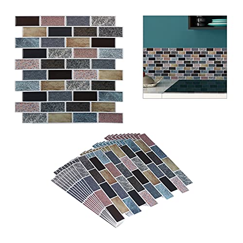 Relaxdays Tile Stickers, Colourful, 31 x 31 x 0.1 cm