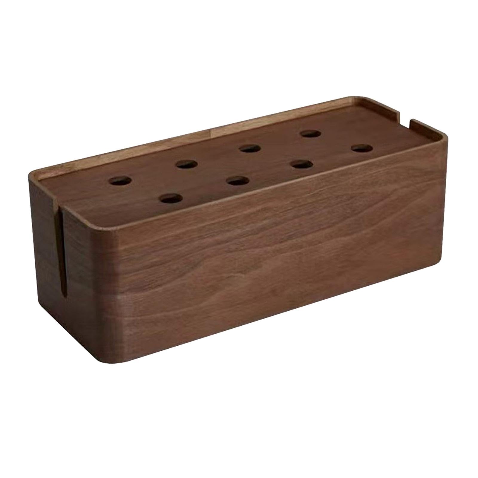 Generic Caja Organizadora de Cables con Compartimento para Ocultar Regleta Organizador de Alambres Y Accesorios Electrónicos de Madera Estuche Protector de Ca, Grande