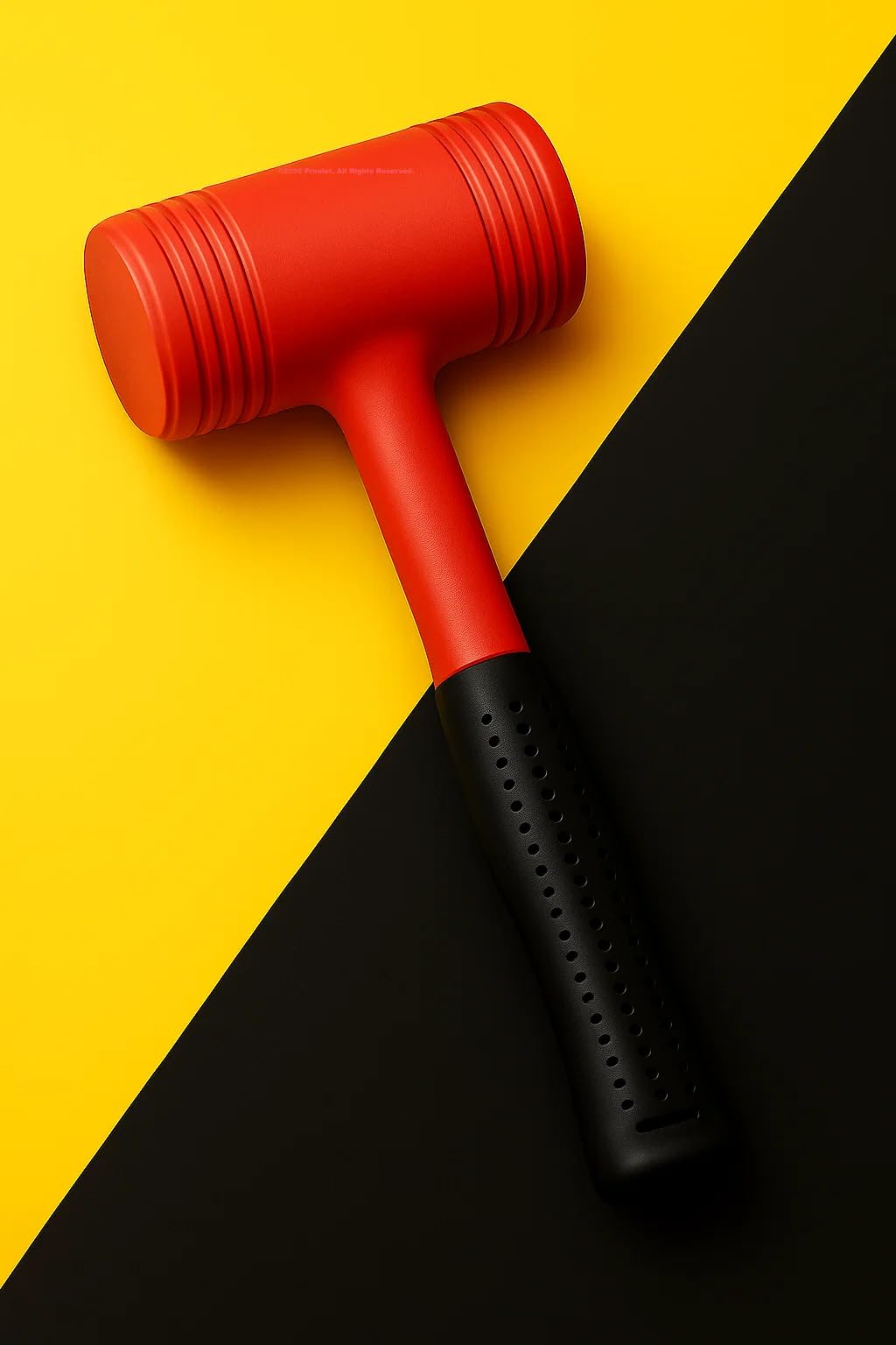 Proalet Çift Renkli Lastik Tokmak, Sert Plastik Başlık, İz Bırakmaz, Ergonomik Kaymaz Saplı, Kaporta İşleri, Süpürgelik Montajı, Marangozluk ve Fayans İşleri İçin Uygun, Dayanıklı El Aleti (50 MM)