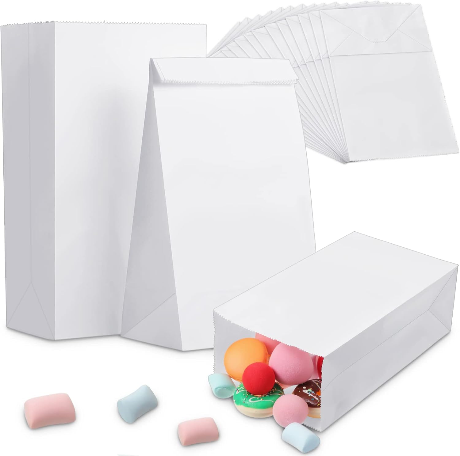 400 Pieces Kraft White Paper Bags Packaging Bags Small