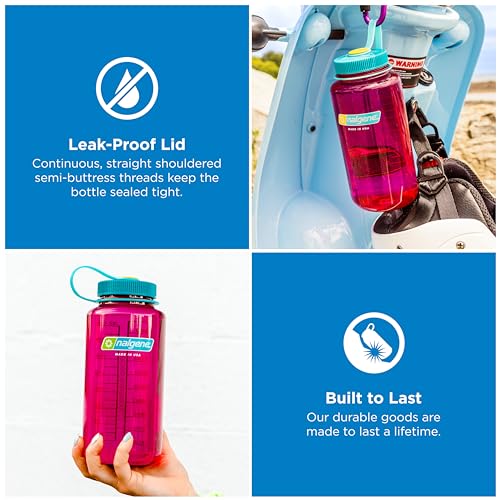 Image of Nalgene 32 oz Wide Mouth Water Bottle | BPA-Free, Durable & Leak Proof, Lightweight Bottle for Hiking & Gym, Work & Travel
