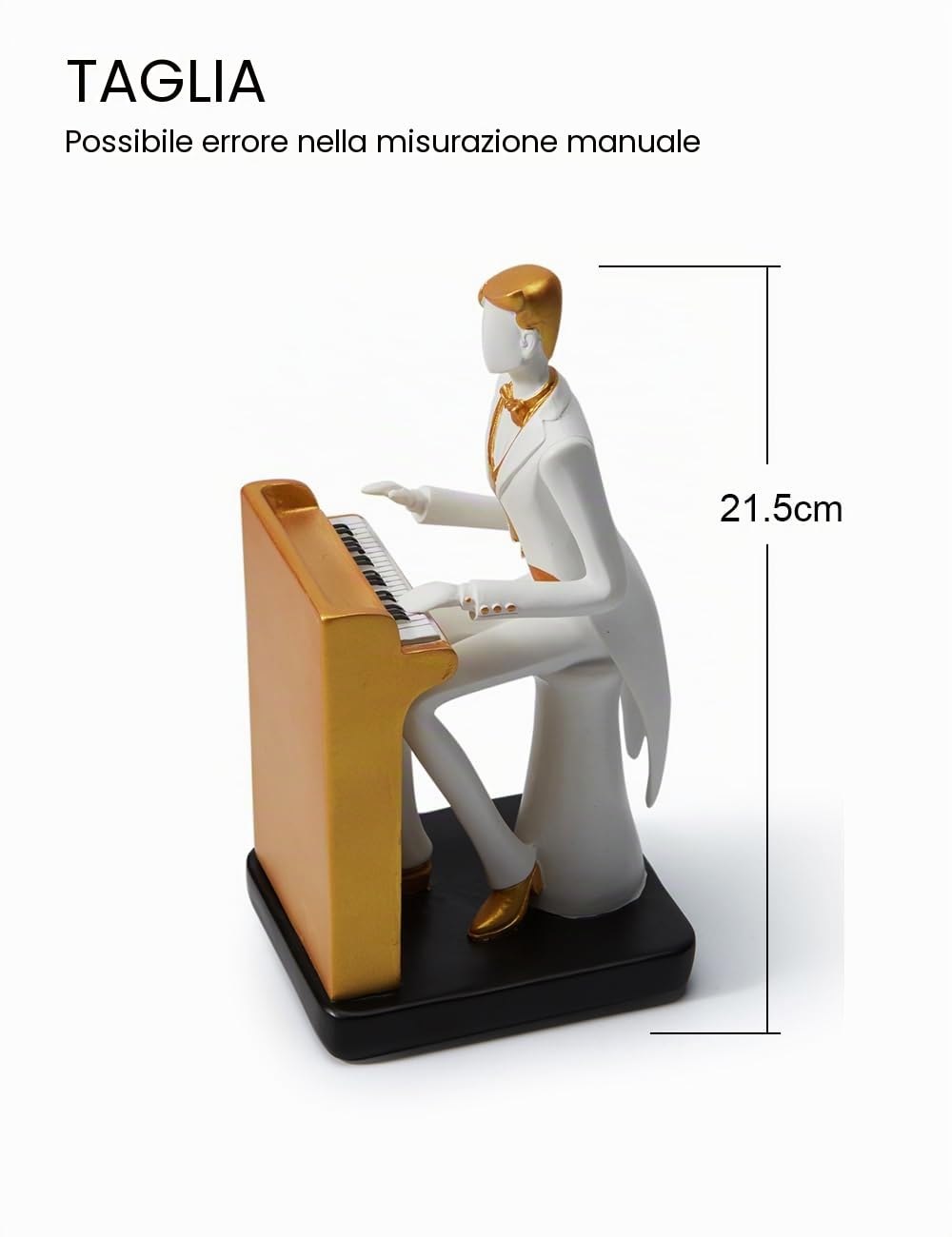 HAUCOZE Statua Musicista Scultura Musical Figurina Moderna Decorazione Pianoforte Arte Musica Regalo per Casa Soggiorno Ufficio Resina 22cm