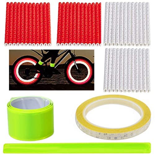 51 ensembles de réflecteurs de rayons de vélo, de sangles réfléchissantes et d'autocollants réfléchissants pour vélos rayons réfléchissants pour accessoires de vélo et de moto Cover