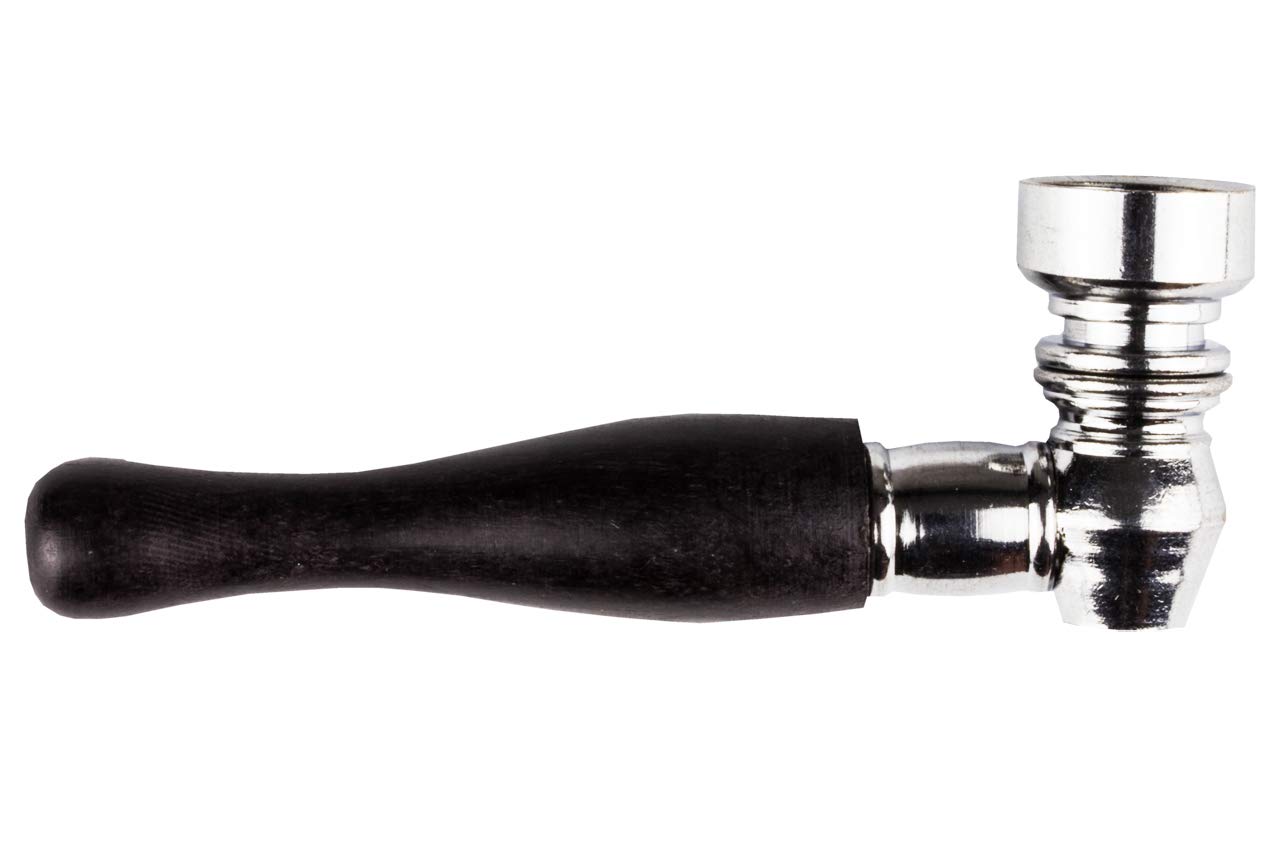 Smoking Pipe Metal Pipes 10 cm Silver/Black - Pipe Steel Wood Pipe