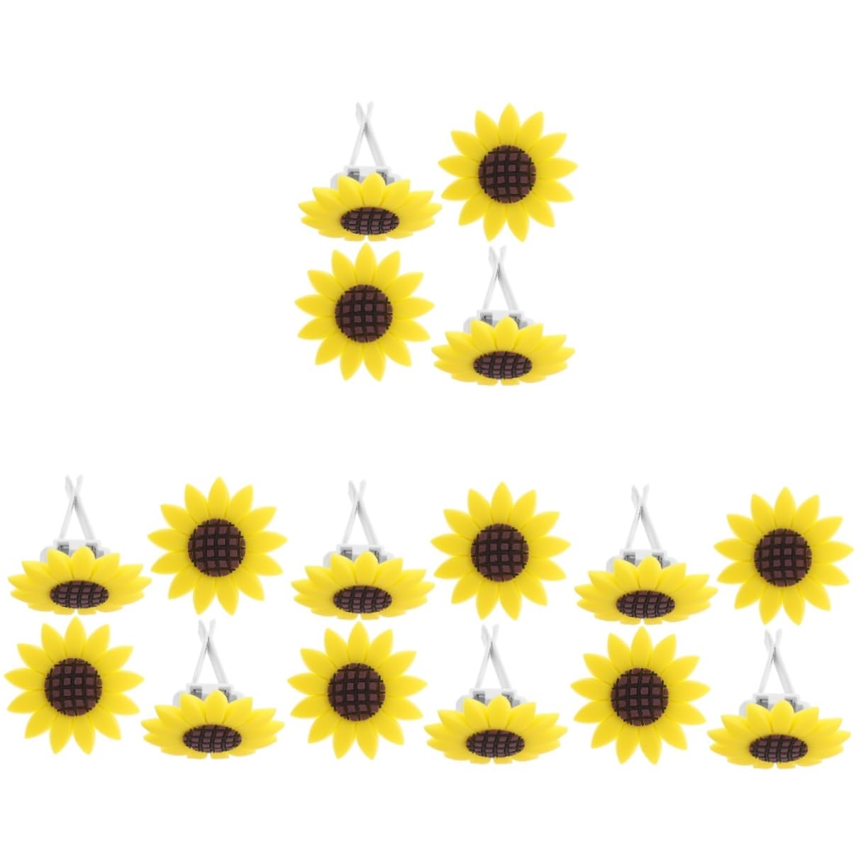 SOLUSTRE Clip Presa Aria Auto Profumo Auto Girasole 16 Pz Clip Per Girasole Clip Di Sfiato Per Deodoranti Per Auto Dell'auto Decorazioni Cruscotto Clip Per Auto Girasole Per Auto Gomma Da Cancellare