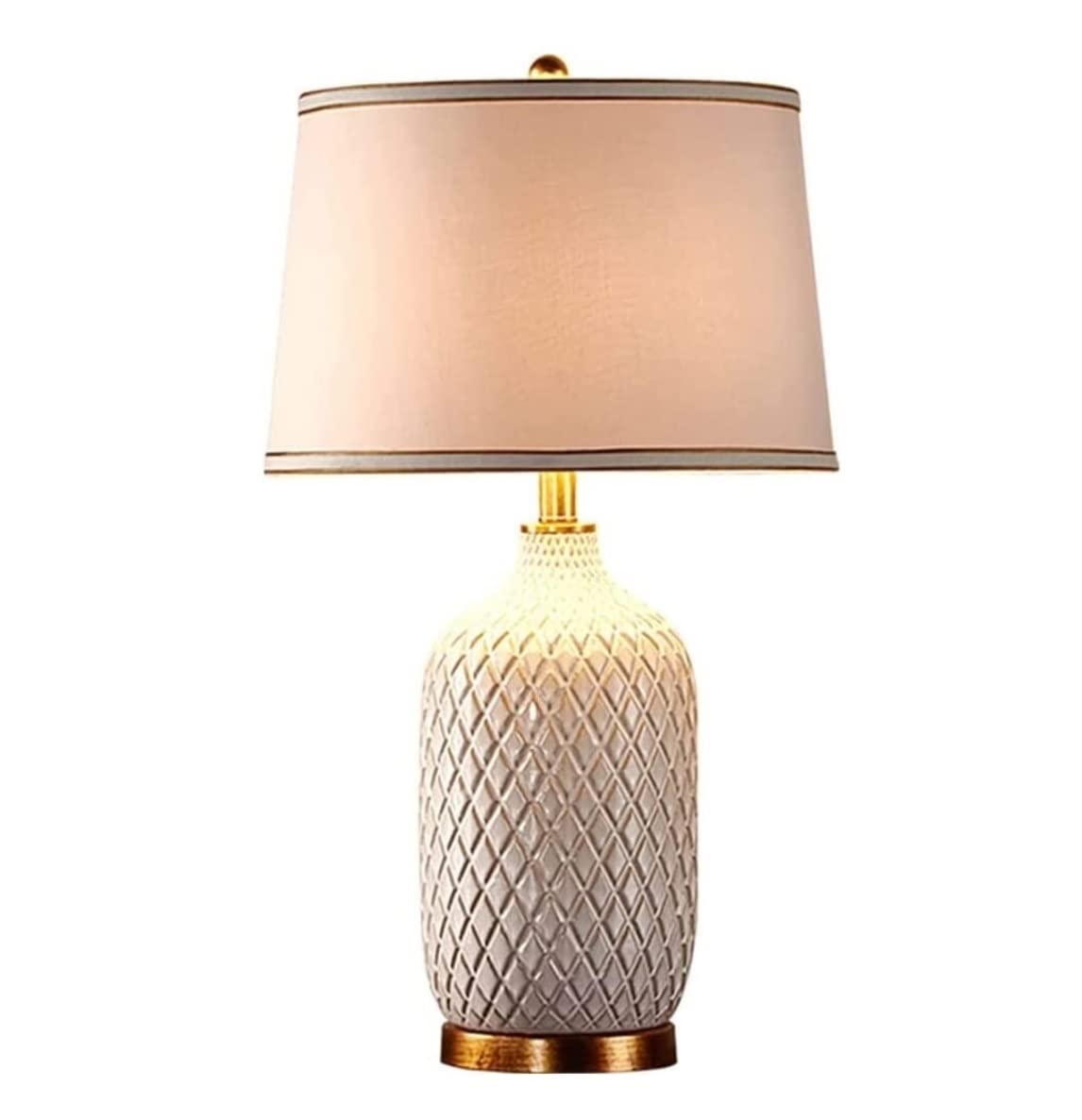 asdchZen Table Lamp Table Lamps For Living Room American Retro Ceramic Table Lamp European White Glazed Contemporary Classic Bedside Desk Nightstand Lamp Bedside Lamps Lamp For Be,White