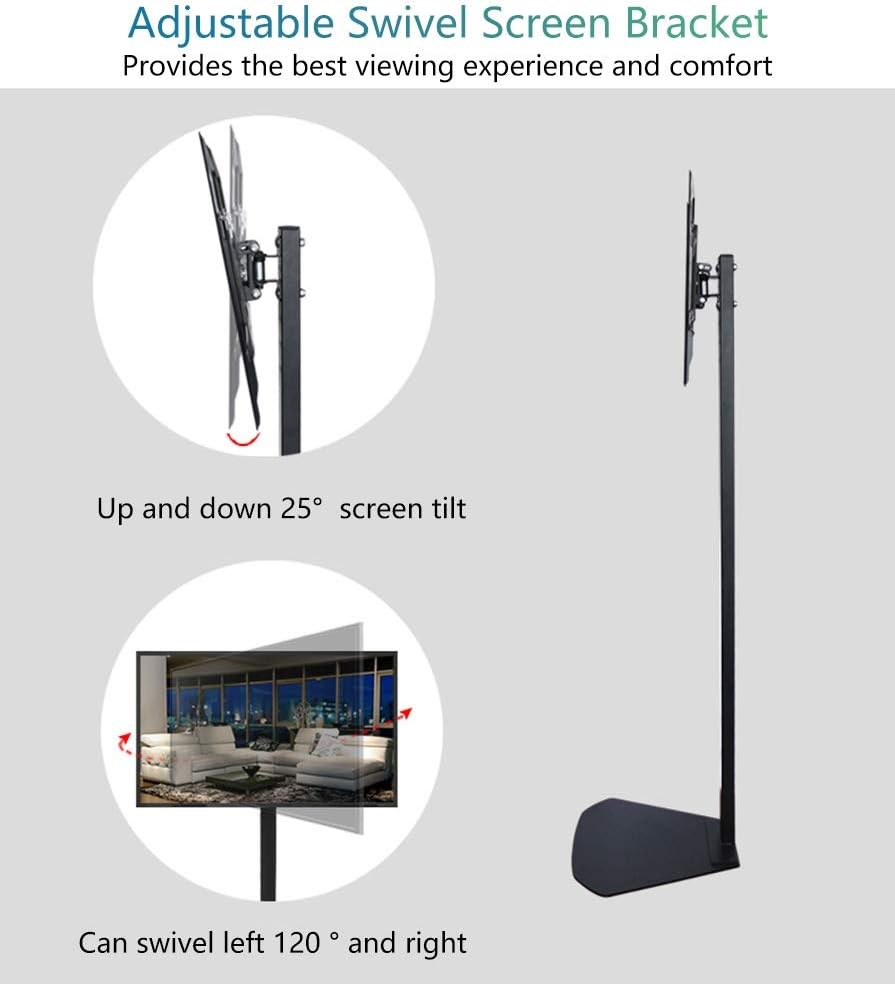 Tv Stand Bracket with Tilt Swivel Adjustable Mount for 32-70” Led LCD Screens - Sector Steel Base with Anti-Slip Feet - Max 600X400Mm Beautiful Scenery