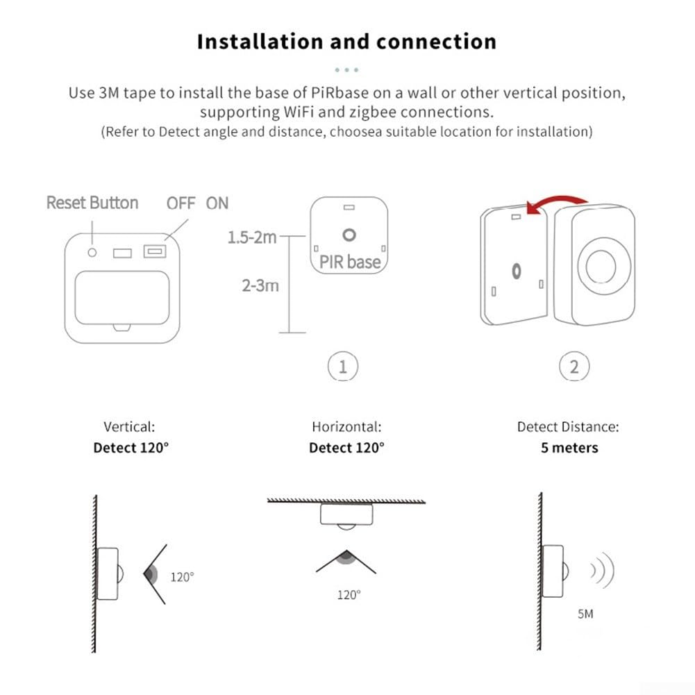 Sensor de movimiento inteligente, detector de sensor de movimiento PIR, sensor de alarma antirrobo inalámbrico inteligente para el hogar, compatible con la aplicación TUYA/Smart Life (4 x Wi-Fi)