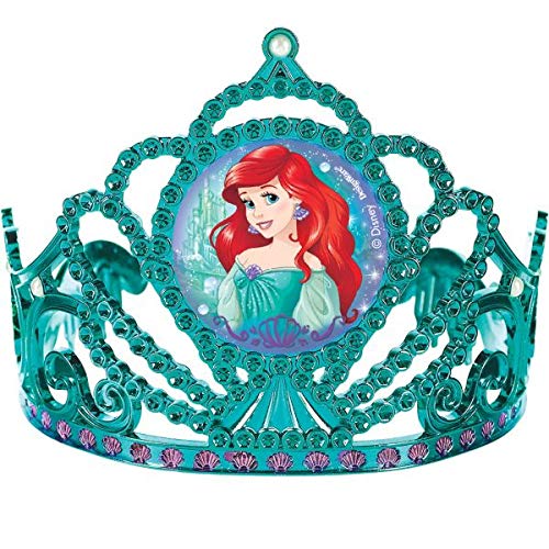 Amscan Girls Enchanting Disney Ariel Dream Big Birthday Electroplated Tiara (Pack of 1), Multicolor, 3 1/