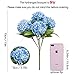 GREENTIME 13” Artificial Hydrangea Flowers Faux Hydrangea Bouquet with 7 Head 3.15” Tiny Hydrangea for Vase Wedding Bouquet Home Decor DIY Baby Shower Centerpieces Tables Decoration(Blue)