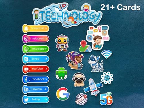 Image of 21+ Pcs Technology Photo Booth Props | Social Media Theme Cards | Whatsapp, Instagram, Facebook Props | Baby Photoshoot & Party Decorations | Premium Cardstock Material