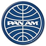 Desperate Enterprises Pan Am Blue Round Aluminum Sign with Embossed Edge - Nostalgic Vintage Metal Wall Decor - Made in USA