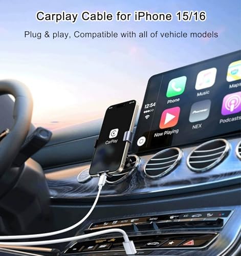 Car Carplay Cable Adapter for iPhone 15/16 Charger Cord, 3FT USB A to USB C Cable Compatible for iPhone 16/15 Pro Max Plus, iPad 10th, iPad Pro Air Mini Car Charging Cable