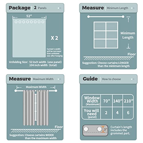 Bgment Linen 100% Blackout Curtains 63 Inches With Liner For Bedroom Grommet Linen Textured Thermal Insulated Room Darkening Window Drapes For Living Room, 2 Panels, Each 52 X 63 Inch, Natural #TOP6