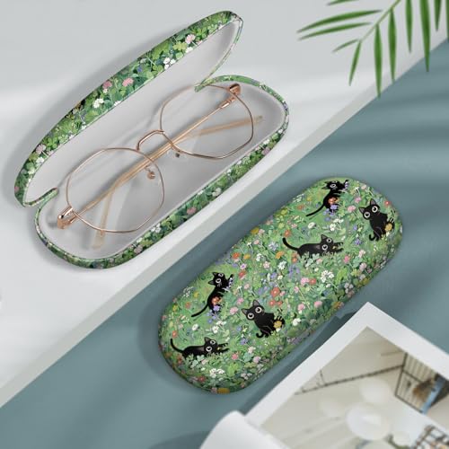 Image of FINTIE Hard Shell Eyeglasses Case, Portable Protective Glasses Cover Eyeglass Holder Box with Cleaning Cloth for Men Women