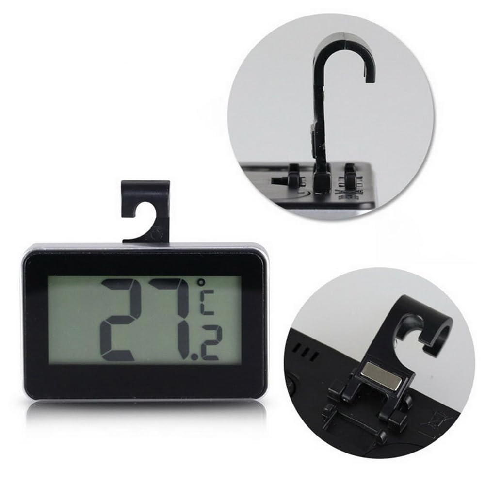 Thermomètre et hygromètre domestique polyvalent, numérique LCD, for chambre à coucher, sous-sol, stockage au froid, réfrigérateur, thermomètre (Color : With Humidity Black)
