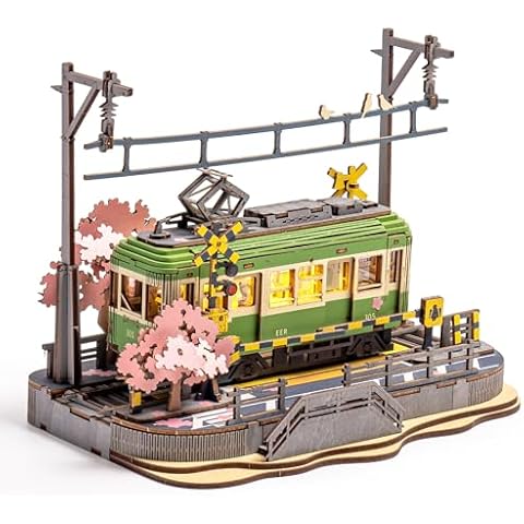 ROBOTIME Sakura Tram 3D Wooden Puzzle Cover