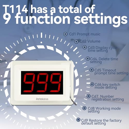Image of Retekess T114 Caregiver Pager, Wireless Calling System