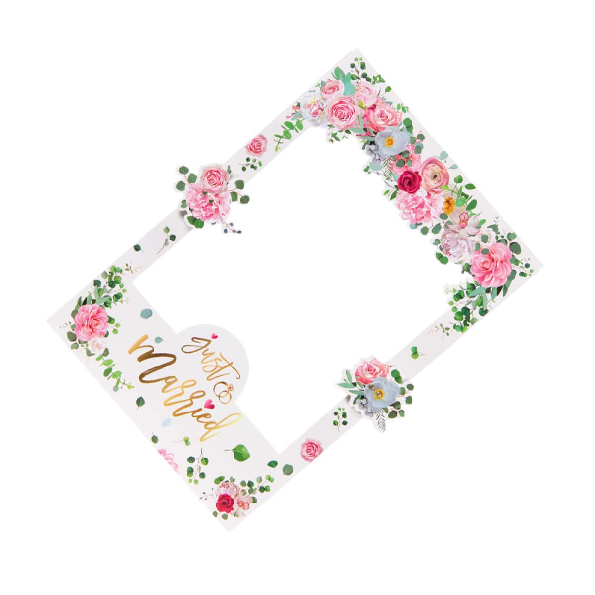 Abaodam 2stücke Floral Paper Photo Frame Für Hochzeiten Romantische Fotorequisiten Für Fotoautomaten Hochzeitsfeiern Und Stabiler Und Bilderrahmen Für Unvergessliche Erinnerungen