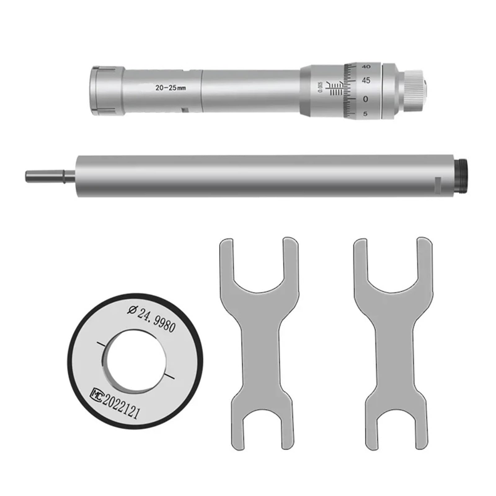 intérieur micromètre Micromètre de diamètre intérieur à Trois Griffes Mesure Interne à Trois Points Micromètre de diamètre intérieur Ouverture 0,005 mm(50-63mm)
