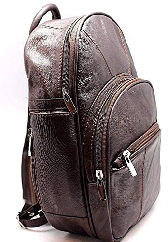 Leather Backpack Purse Mid Size & Convertible into single strap sling Bag or Backpack wearing Multiple Organizer Pockets Dark Brown2