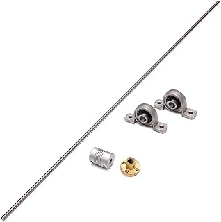 T8 Trapezoidal Stainless Steel Lead Screw Rod 1000mm Lead Screw Rod Coupling Shaft Mounting Bearing W/Screw Set for 3D Printer Parts