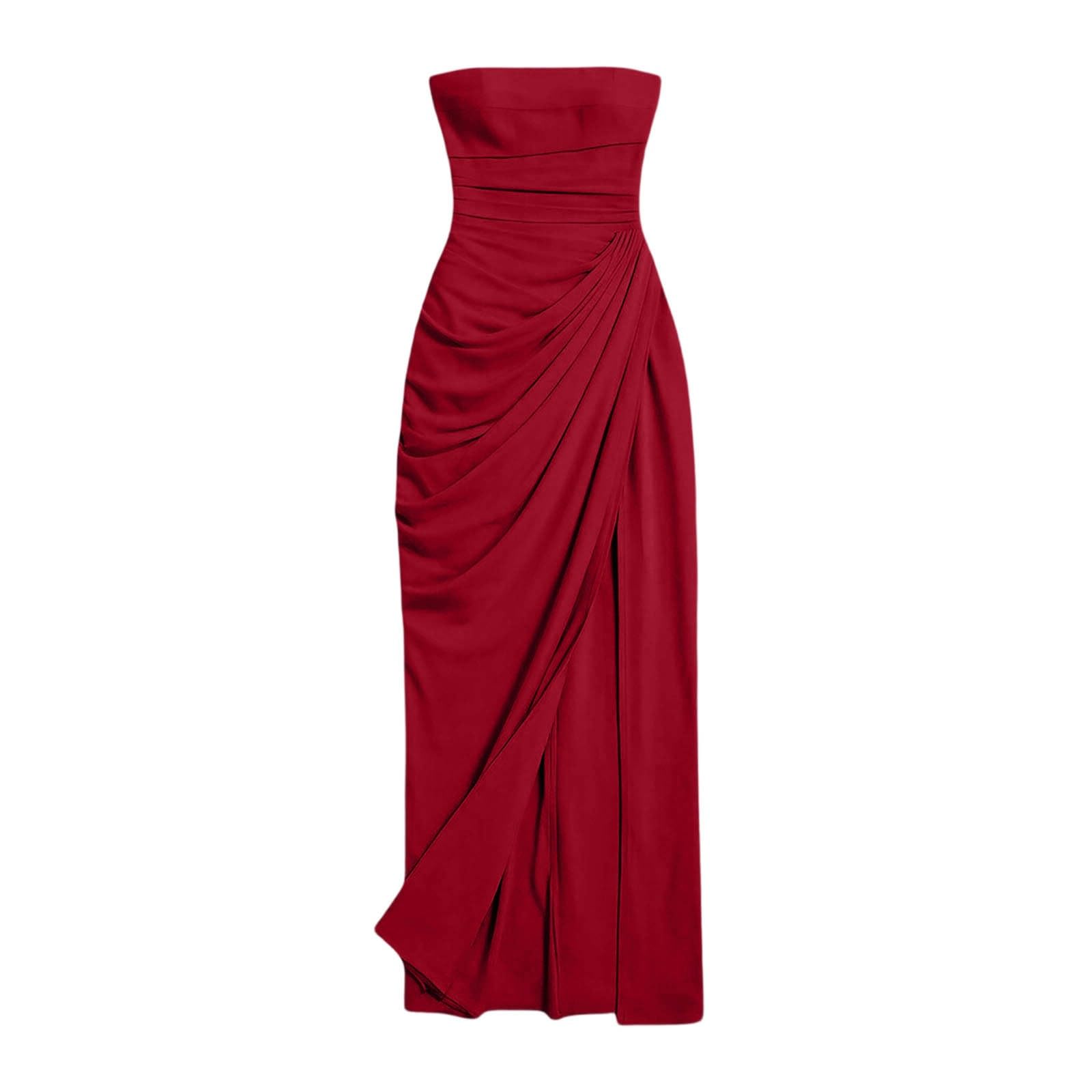 Vestido de Fiesta Largo Chiffon para Mujer Elegante Maxi Vestido Ajustado sin Mangas Vestido de Fiesta Elegantes Maxi Vestidos Formal de Noche Bodycon para Cóctel Graduacion Comunion