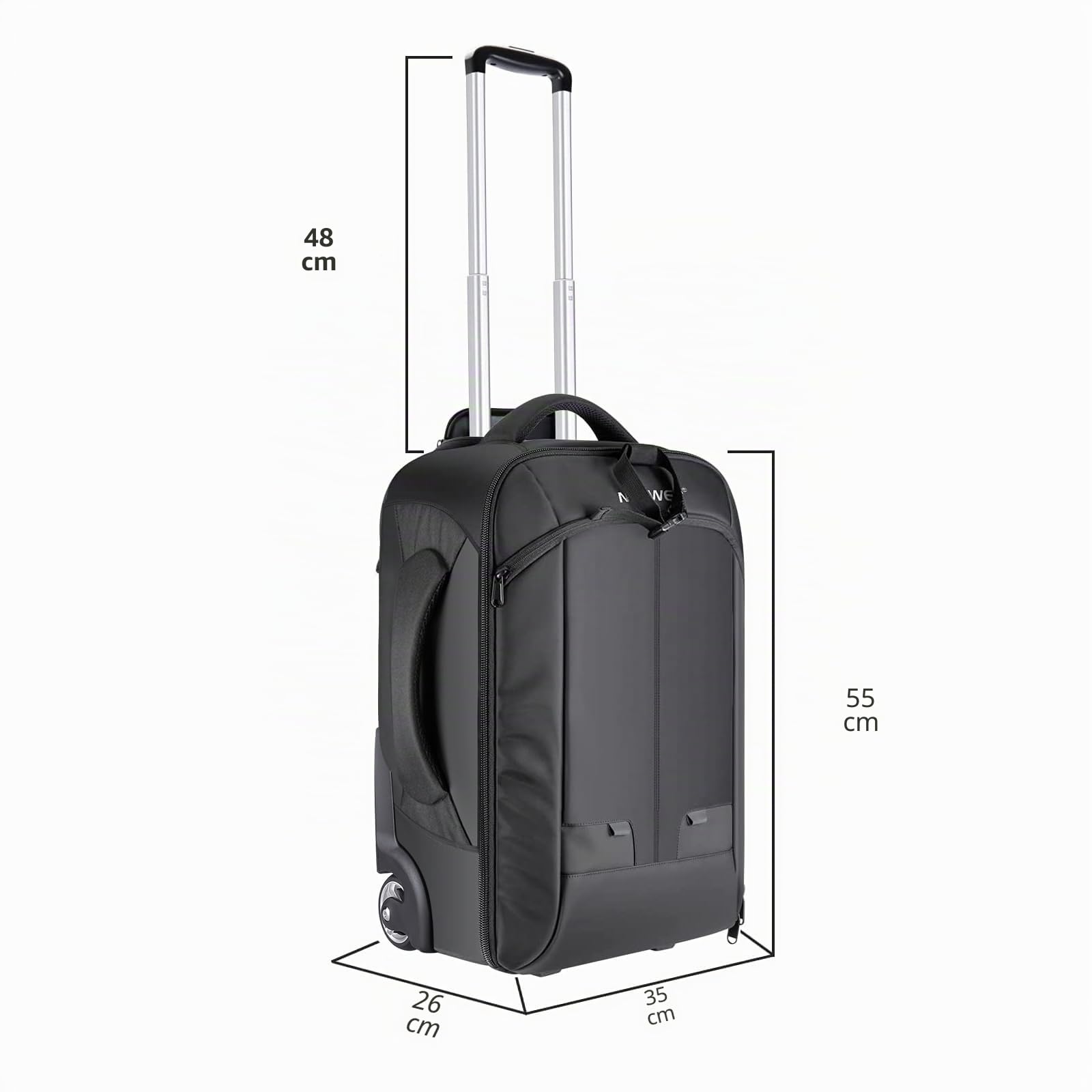 Neewer – Mochila Convertible en Maleta de Ruedas para cámaras SLR/DSLR y Accesorios (NW3300), Negro
